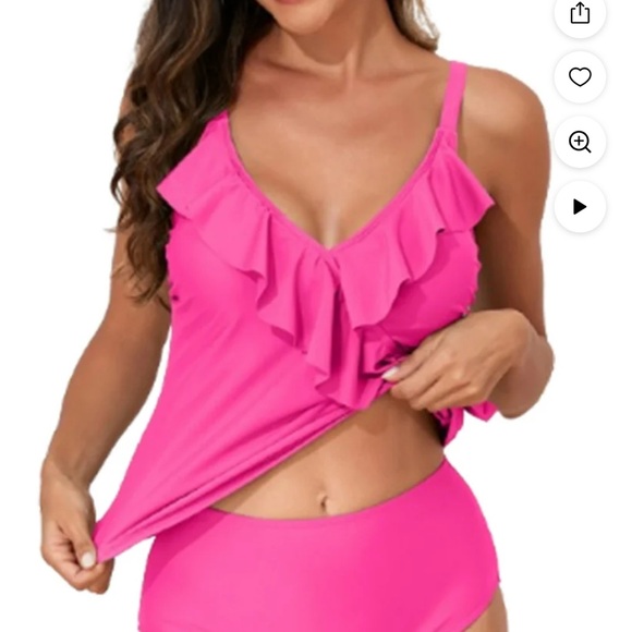 Pink Ruffle Tankini Swimsuit - Picture 5 of 5